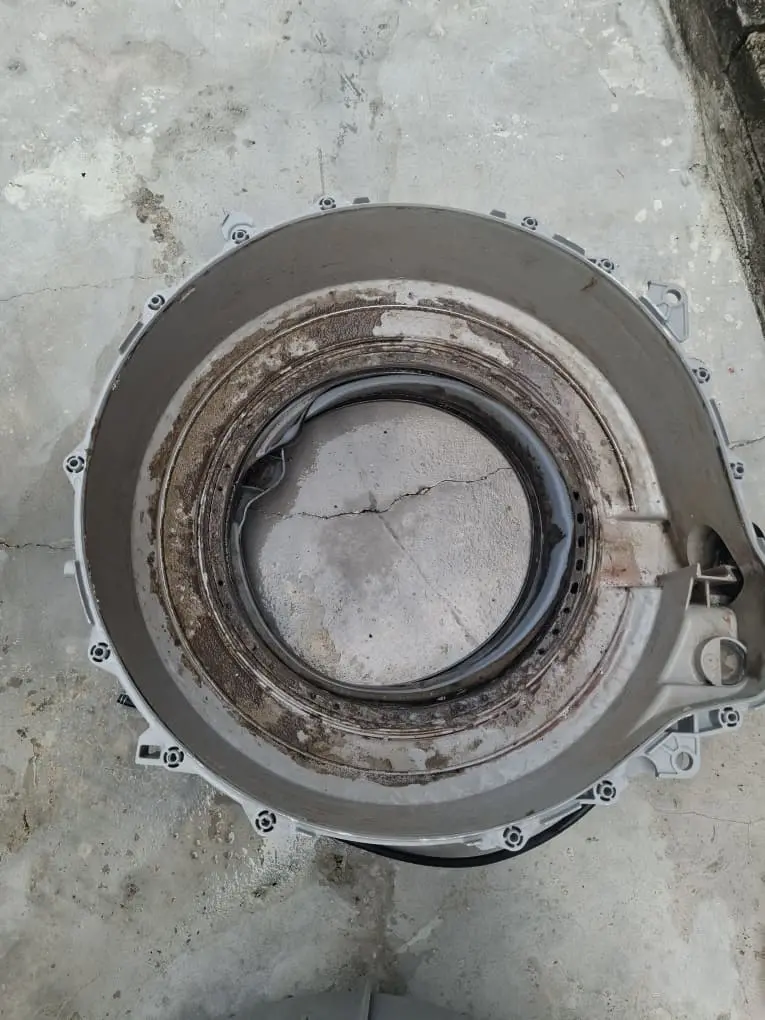 Washing machine bearing area inspection